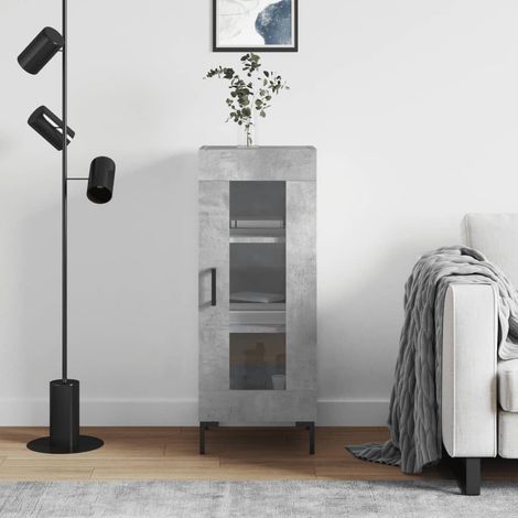 Buffet, Meuble de Rangement, Armoire de Cuisine Gris béton 34,5x34x90 cm Bois d'ingénierie NKK40963 (1/5)