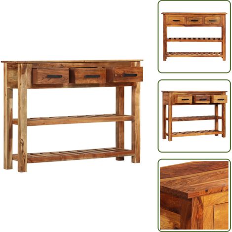Schrank Holz - vidaXL Sideboard mit 3 Schubladen 110x30x80 cm Massivholz - Schubladen Schrank (1/5)