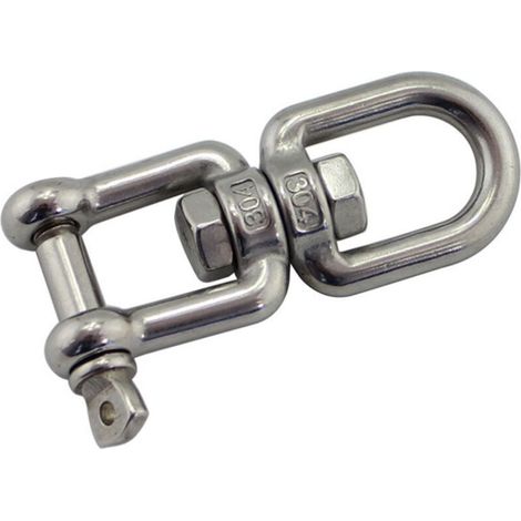 Pieces M8 Acier Inoxydable Double Extremite Crochet Oeil Pivotant Oeil Y Fourche Rotation Grillo Anneau Connecteur Pour Suspendre Sac De Sable Swing, Chaise Suspendue (1/5)