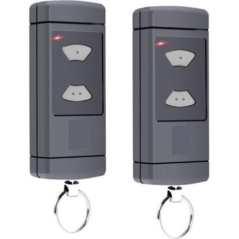 Lot de 2 émetteurs portatifs compatibles avec Hörmann - 40,685 MHz - Pour porte de garage Hörmann HSM2-40, HSM4-40, HSE2-40, HSE4-40, HS2-40, HS4-40, 2 canaux (1/5)