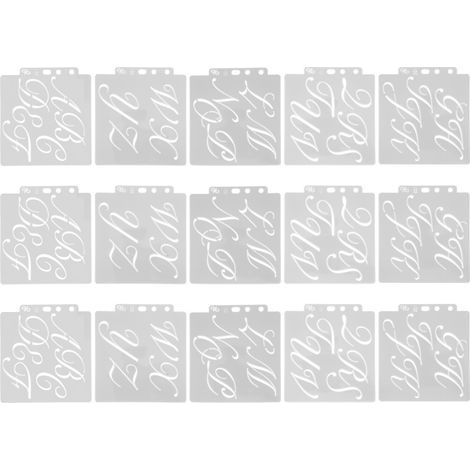 15 pièces Pochoirs Lettres en PET Réutilisables pour Peinture DIY, Fournitures Créatives de Cartes et Projets Artistiques (1/5)