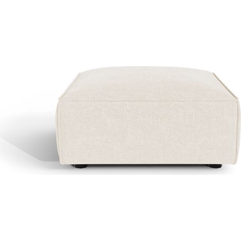 Pouf en velours chenillé crème (1/5)