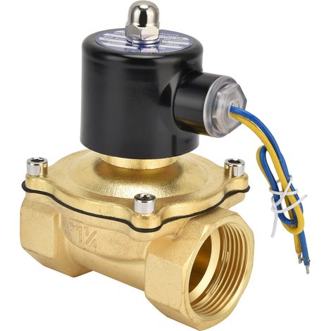 Électrovanne 2W-320-32 1/4″ normalement fermée, en laiton, pour eau, air et huile, 220 V CA (1/5)