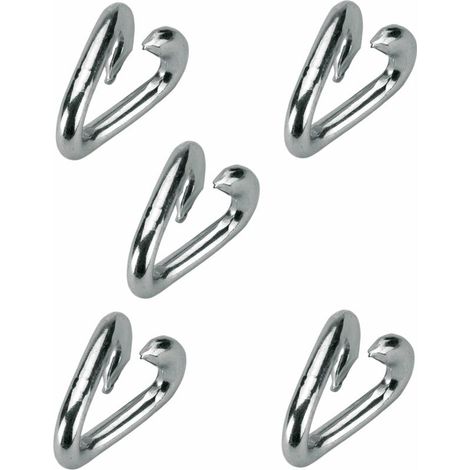 5x Maillon de sécurite 8mm fausse maille acier ouvert chaîne câble corde attache spirale (1/2)