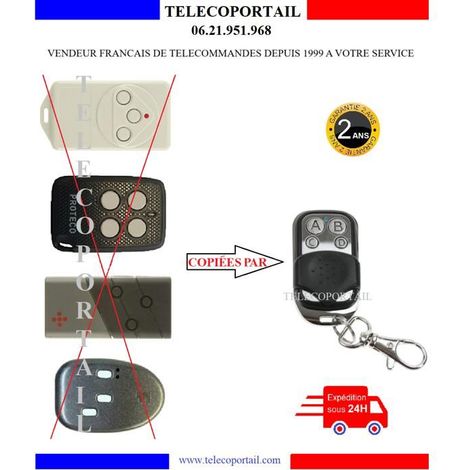 TELECOMMANDE COPIEUSE PORTAIL PROTECO MODELES HIT, PTX433405, TX433 4, ANGIE, IKON (1/2)