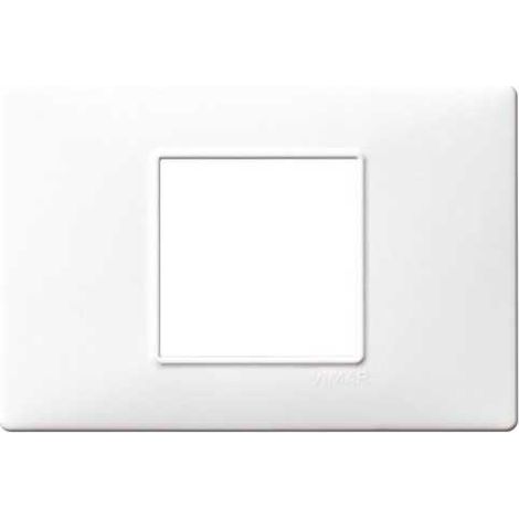 14652.01 Placa 2 Módulos Centrales Blanca Plana