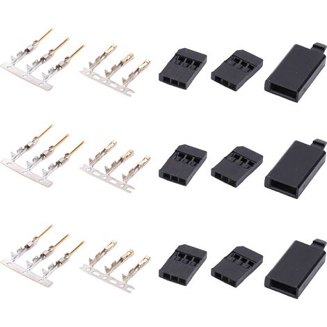 Lot de 50 connecteurs servo récepteur avec verrouillage et embouts mâle femelle dorés pour test instrument électronique et modélisme (1/5)