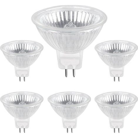 GU5.3 35W 12V Halogenlampe, 400lm Warmweiß 2700K, dimmbar, MR16 Halogen-Spotlampe, 6er-Pack