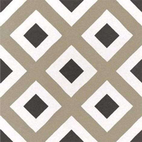 Carrelage effet carreau de ciment 20x20cm – Kaki foncé – Mat – Pour sol et mur intérieur – Boîte de 1 m2 – Equipe (1/5)