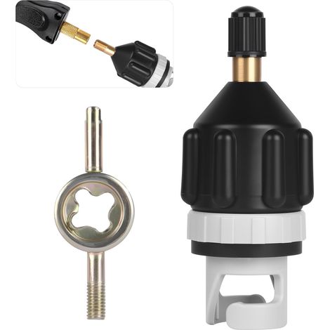 Kayak Pump Adapter, Sup Pump Adapters Kayak Adapters Valve Adapters Inflator Paddle Inflator for Surfboard, Paddle Board, Black (1/5)