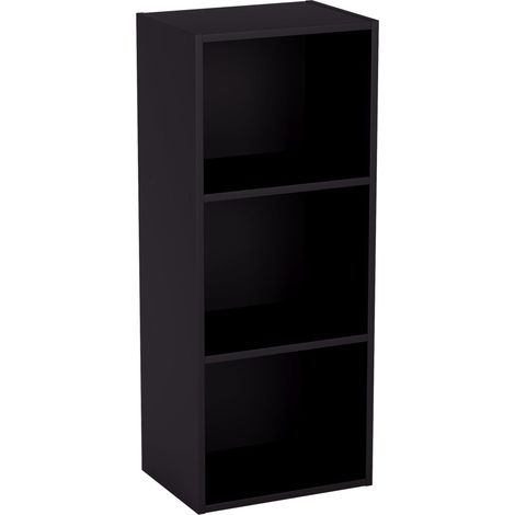 3 Niveau Cube Bibliothèque, Moderne Space-Saving Meuble de Rangement for Salon, Chambre Or Bureau, Autoportant Exposition Shelf, H80xW32xD24cm (Noir) (1/5)