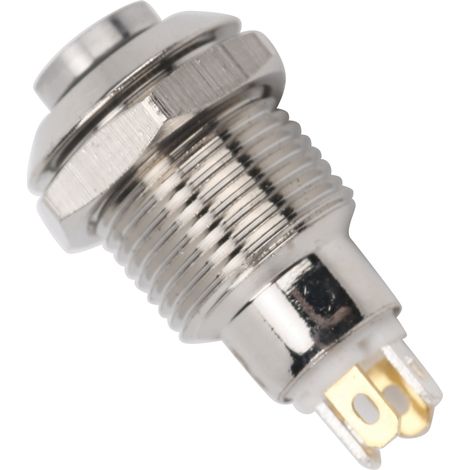 Interrupteur étanche métallique 10mm avec voyant LED 3V pour sonnettes (Jaune)
