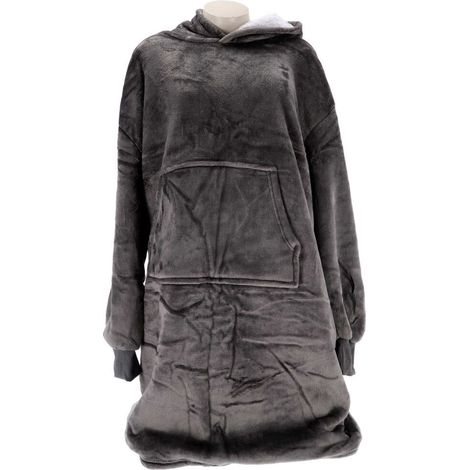 Sweat à capuche à carreaux Sherry 70x110 cm Gris anthracite (1/4)