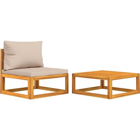 Maison Exclusive - Set Divani da Giardino 2pz con Cuscini Legno Massello Acacia