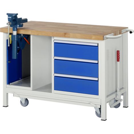 Etabli Rau avec châssis abaissable modèle 8183 L 1250 x P 700 x H 880mm (1/5)