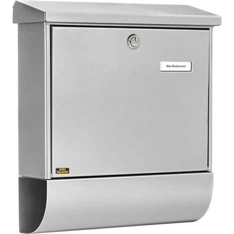 BURG Briefkasten VARIO-SET - mit Zeitungsbox, Stahl verzinkt silberfärbig (1/5)