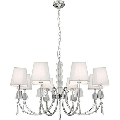Lampadario Contemporaneo Portico Acciaio Cromo Vetro 8 Luci G9 (1/5)