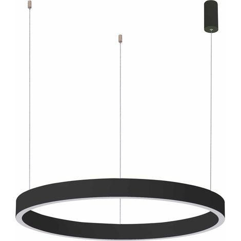 Lampadario anello minimal nero 98cm LED 100W UpDown Italux (1/2)