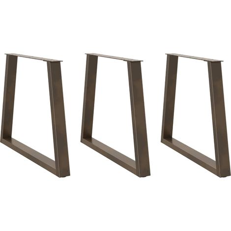 vidaXL Pieds de table à manger en forme de V 3 pièces Acier naturel 70 x (72-73,3) cm