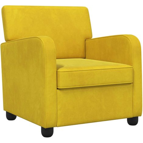 Fauteuil Jaune Velours vidaXL (1/5)