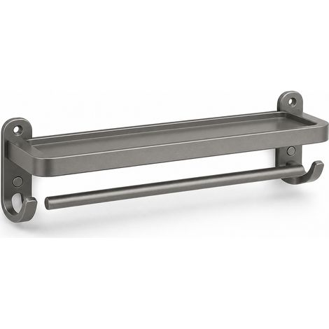 Wall-Mounted Towel Rail without Drilling Bathroom Grey 30 cm (1/5)