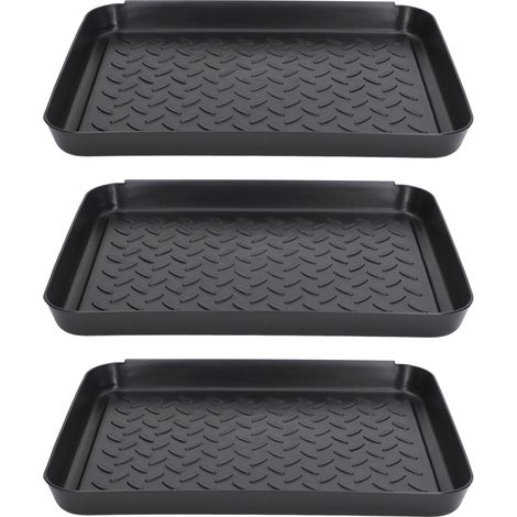 Plateau à chaussures en plastique durable, gain de place, conception à 3 emboîtements, grande polyvalence, plateau à bottes stable pour la maison, le bureau ou l'hôtel (1/5)