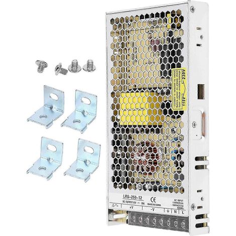 LRS-250-12 250W Schaltnetzteil, 12V AC-DC Leistungstransformator, Treiberzubehör für Geräte, Frequenz 47-63Hz, kompatibel mit Ersatznetzteilmodul. (1/4)