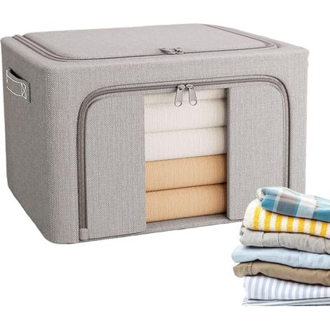 Laundry Hamper 24L Collapsible Storage Bin with Lid and Zipper, Fabric Organizer for Lockers, Bedroom, Pantry, Garage, Laundry, Dorm, RV, Travel (1/5)