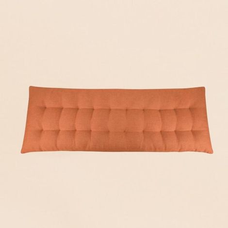 Coussin banc effet lin déperlant & anti-uv terracotta 120x40cm