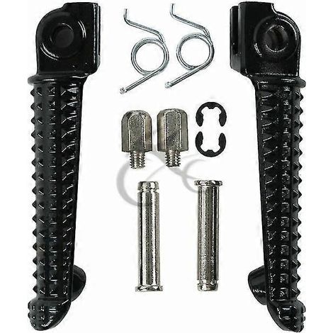 Motorrad-Fußrasten vorne für Yamaha YZF R1 (1998–2023), R1S, R1M (2015–2022), YZF R6 (1999–2020), YZF R6S (2003–2009) – Schwarz (1/5)