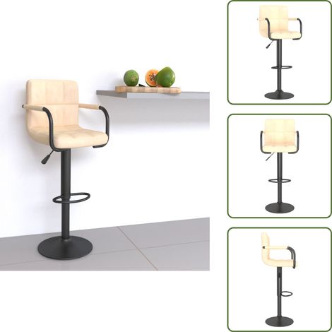 Tabouret de bar Crème Velours - Tabouret De Bar - Chaise De Bar - Tabouret De Comptoir - Chaise De Comptoir - Fauteuil De Bar (1/5)