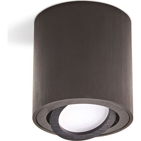 Runde, bewegliche schwarze Aufputzleuchte 1xGU10 35W OH36 Kobi (1/2)