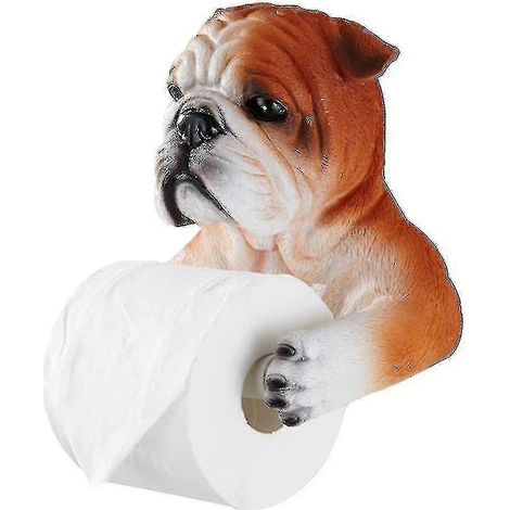 Porte-papier toilette style bouledogue