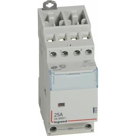 Contacteur de puissance CX³ bobine 230V sans commande manuelle - 4P 400V - 25A - contact 4O - 2 modules - LEGRAND