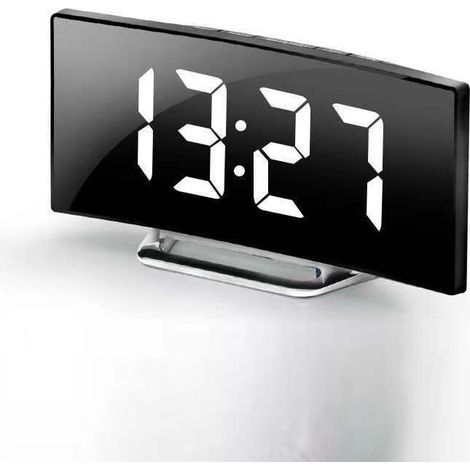 Réveil numérique pour Chambres à Coucher, 2 luminosités, 12/24H, température, Date, veilleuse, répétition, Chargement USB et Alimentation par Batterie（Blanche） (1/5)