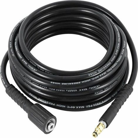 Tuyau De Nettoyage Haute Pression - 8 M - Diamètre Intérieur 9 Mm - Raccord M22 Femelle / Connecteur Rapide Type Clip - Pour Nettoyeurs Haute Pression - 1 Pièce (1/5)
