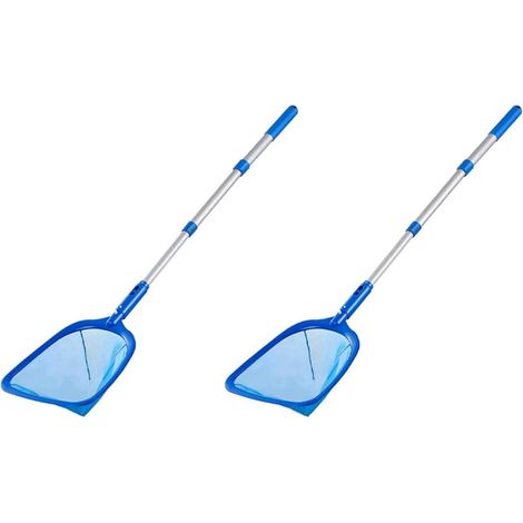 Lot de 2 épuisettes Piscine avec Manche en 3 Sections, épuisette à Mailles Fines, télescopique, Ultra-Fine pour Étang - (1/5)