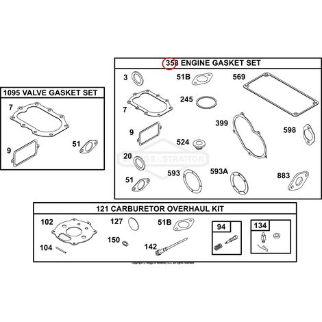 Serie guarnizioni per motori BRIGGS & STRATTON 299719 Compatibile - 014380