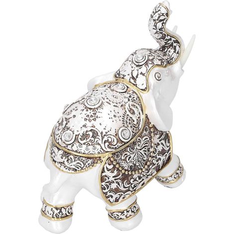 Feng Shui Resin Elephant Statue, Lucky Charm Figurine, Cute Animal Wearing a Ceremonial Costume for Home and Office Decoration, Gift (1/5)