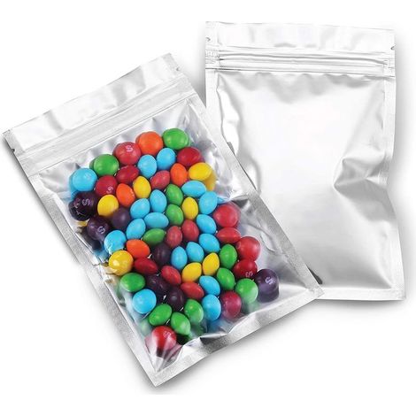 Mylar-Reißverschlussbeutel – 15 x 20 cm – Sauerstoff-, Feuchtigkeits- und Lichtbarriere – Für Lebensmittel, Medikamente, Vitamine und Samen – 100er-Packung (1/5)