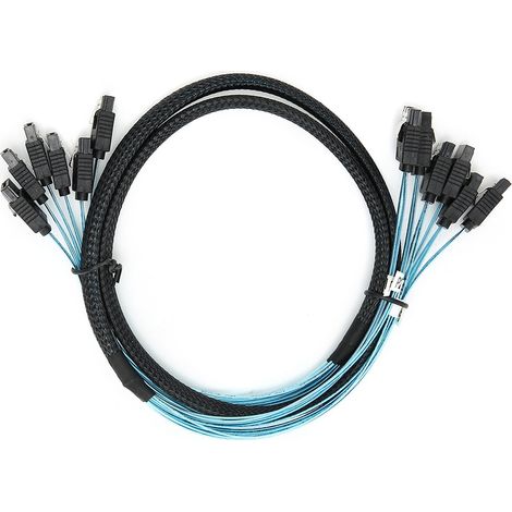 Cable Données SATA3.0 - 6 Gbps - Pour Disque Dur Mécanique et SSD - Connecteur Mère - 1 m - Noir (1/5)
