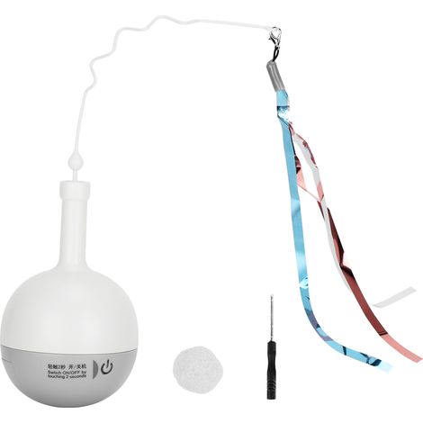 Jouet Distributeur Nourriture Chat Automatique Électrique Rotatif avec Ruban Gris en Plastique pour Félin Curieux (1/5)