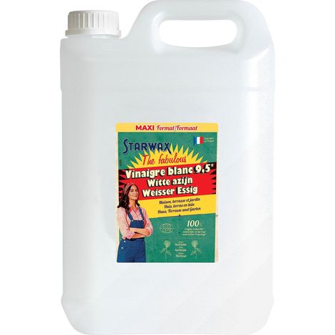 STARWAX The Fabulous - Aceto bianco 9,5° - Prodotto per la pulizia multiuso - 100% di origine naturale - Senza profumo - Prodotto in Francia - Bidone 6 L
