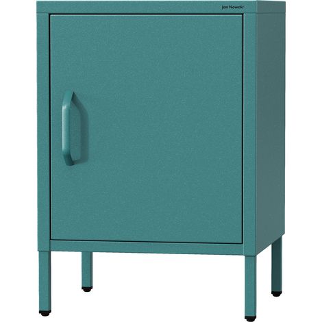 Jan Nowak Nachttisch MIA Nachtschrank mit Beinen Metallschrank Stahlschrank mit einer Tür Nachtschrank Nachtkommode Schlafzimmer Kinderzimmer Abschließbar, 42,4 x 59,5 x 40 cm, Seegrün (1/5)