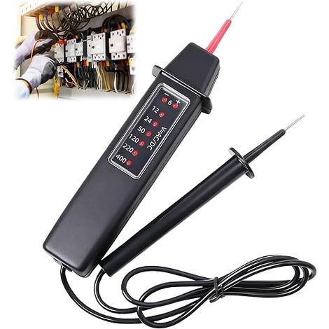 Testeur de Tension Bipolaire 6V - 400v (AC) 6V - 500v (DC) Affichage LED Testeur Electrique VAT Electricien Testeur de Tension VAT sans Pile (1/5)