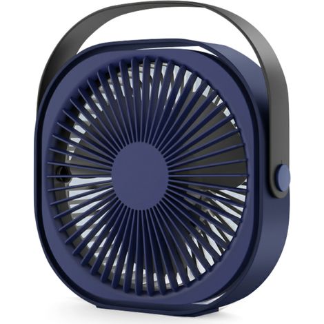 Ventilador de escritorio recargable por USB, ventilador giratorio de 360°, mini ventilador portátil con batería integrada de 4000 mAh.