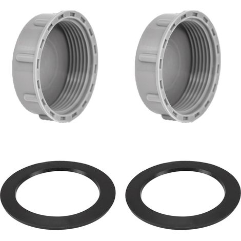 Set di 2 tappi filettati per tubo di scarico del lavello da cucina, con diametro di 45 mm. (1/3)