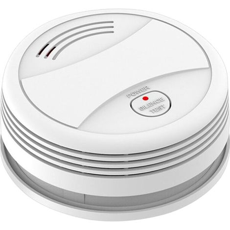 Détecteur de fumée intelligent WiFi, détecteur alimenté par piles avec boutons de test et de mise en sourdine, sans piles (1/5)