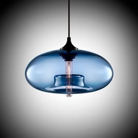 Suspension Luminaire Plafond Vintage Industrial Chandelier E27 Lustres Light Lamp Colorful Eclairage de plafond (blau) [Classe énergétique A+] (1/5)
