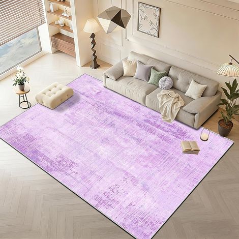 Violet Tapis Salon 160x230cm,Abstrait Moderne Tapis Chambre Doux Tapis Lavable en Machine,Poil Ras pour Chambre Enfant,Salle a Manger,Bureau (1/5)